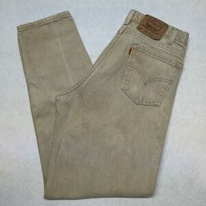Vintage Levis 550 Jeans 33x32 Orange Tab Beige Made In USA Relaxed Taper 90s